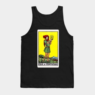 Card #74 - Page Of Pentacles - Rider Waite Smith Tarot Tank Top